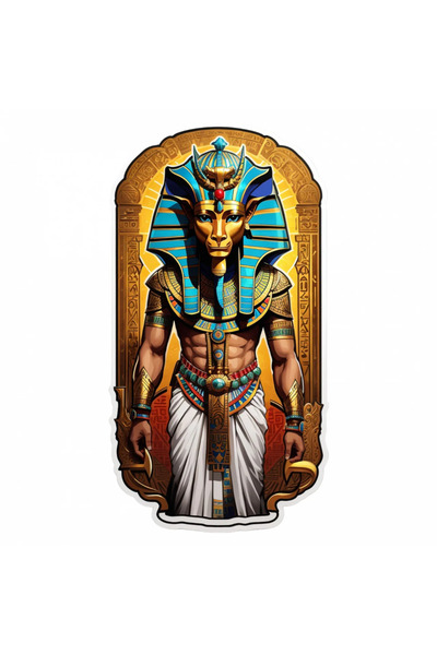 INOVATIX Set de 8 piese, autocolant zeul egiptean Khnum, INOVATIX®. 6 cm
