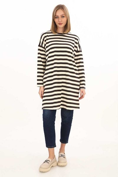 ALMİNA Pocketed Cotton Viscose Tunic