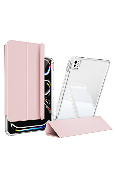 Fuchsia iPad Pro 11 2024 Uyumlu Airbagli Manyetik Ayrılabilen Fuchsia Sliding...