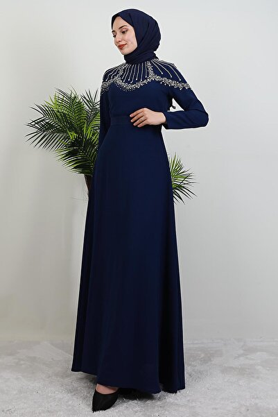 GİYZAMİLA Φόρεμα Nisan Stone Navy Blue