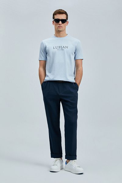 Lufian Love Modern Graphic T-Shirt Blue