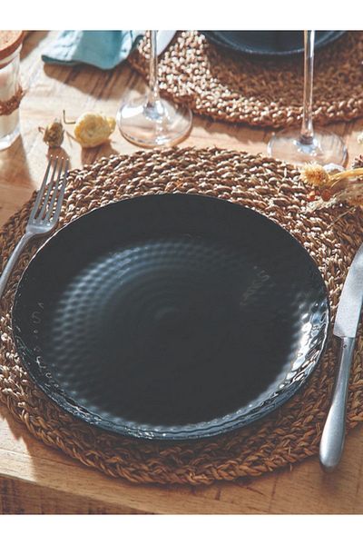 Luminarc Pampille Dishwasher and Microwave Safe Tempered Glass Dinner Plate Black 25cm