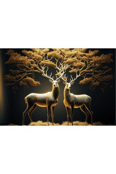 Mgi Design Gold Gold Detail Deer Canvas Print