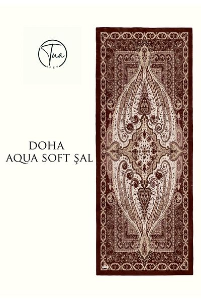 TUA İPEK Doha Aqua Soft Coton Shal - Ethnic Patterned