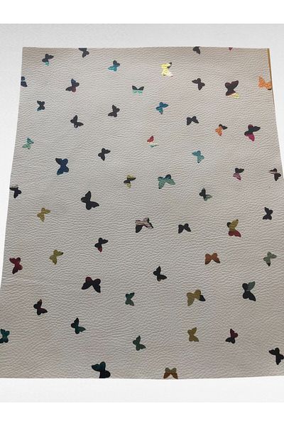 KumaşEvi Αυτοκόλλητο Hologram Butterfly Faux Leather - Θήκη Κουτί Πορτοφόλι Μπρελόκ Επικάλυψη / 21x30 cm
