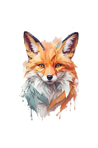 INOVATIX Set of 8 pieces, Sticker Fox with a furtive look, INOVATIX®. 6 cm