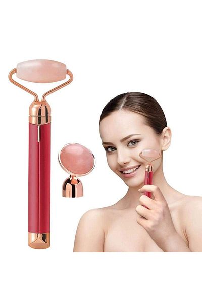 SIKS ® facial massage roller for wrinkle reduction, portable, red