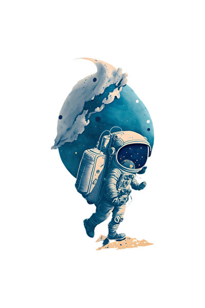 INOVATIX Set de 8 piese, autocolant cu astronaut pe Lună, INOVATIX®. 6 cm