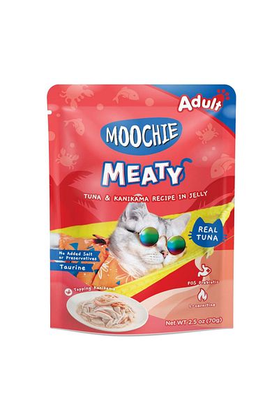 MOOCHIE Tuna & Kanikama Recipe in Jelly Pouch 70g Pack of 12