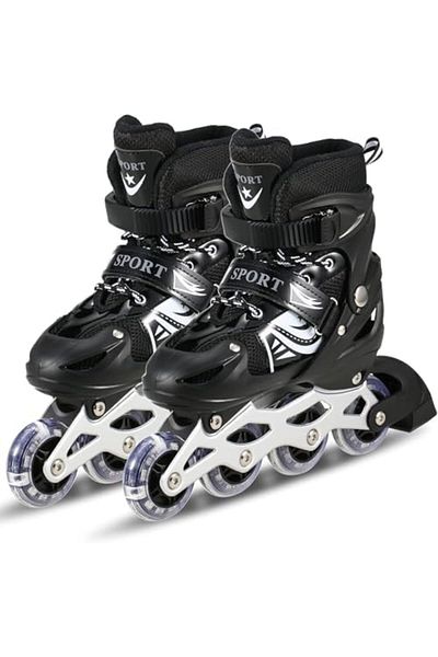 Generic Skates Adjustable Size Roller Skates with Flashing Wheels for Outdoor Indoor Children Skate Shoes fo