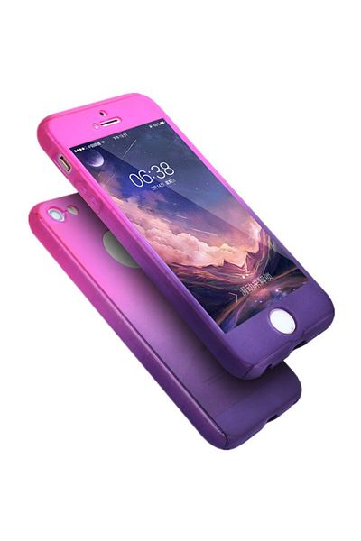 OEM Carcasă Apple iPhone 7, FullBody Gradient, acoperire completă la 360 de grade cu folie de protecție din sticlă gratuită