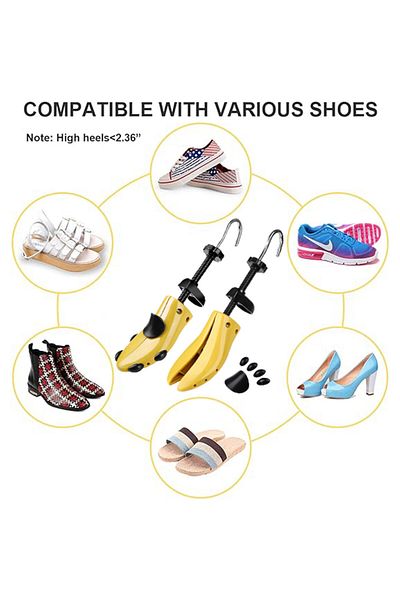YELLOW Set de 2 ghete reglabile, întinzătoare/ghete, pentru lărgirea și alungirea pantofilor, ABS, 39-43EU