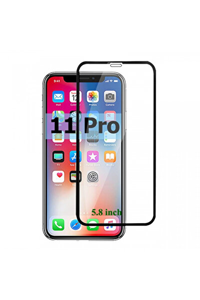 BLACK Folie de sticlă Apple iPhone 11 PRO, 5D FULL GLUE Negru