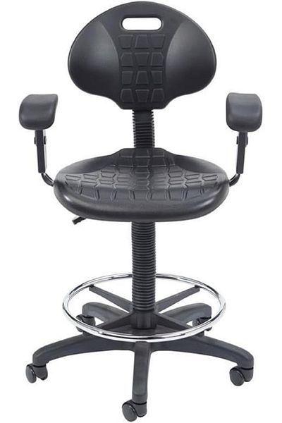 rexa Modern Polyurethane Task Chair with Arms in Black