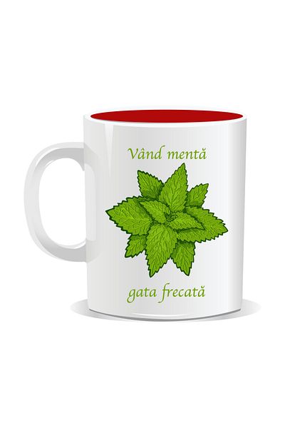 OEM Personalized mug with funny message, I sell ready-to-squeeze mint - Red interior