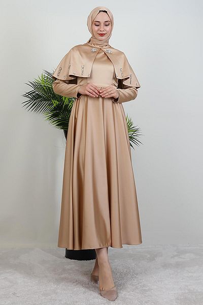 GİYZAMİLA Βραδινό φόρεμα Nira Hijab Sütlükkahve