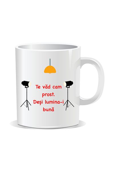 OEM Personalized mug with funny message, I look a little stupid even though the light is good - White interior