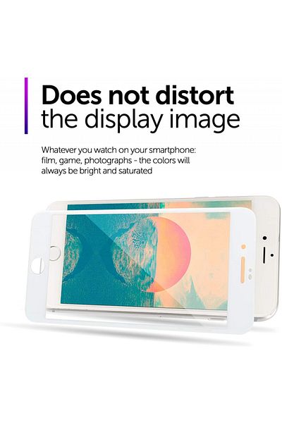 OEM Folie de sticlă 5D Apple iPhone SE2, margini colorate Alb