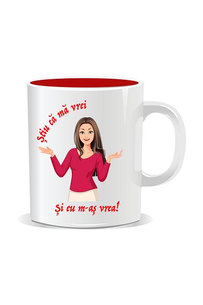 OEM Personalized mug with funny message, I know you want it. I'd like it too - Red interior