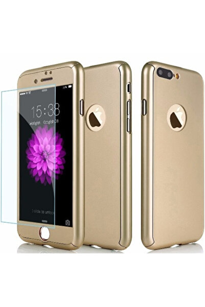OEM Калъф за Apple iPhone 7 Plus, златист, пълно покритие на 360 градуса с бе...