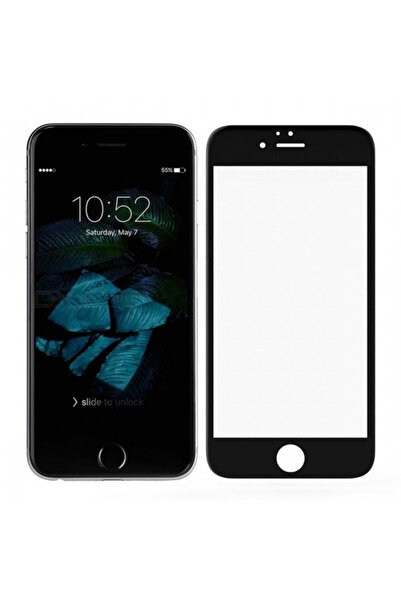 OEM 5D стъклено фолио за Apple iPhone 8, цветни ръбове, черно