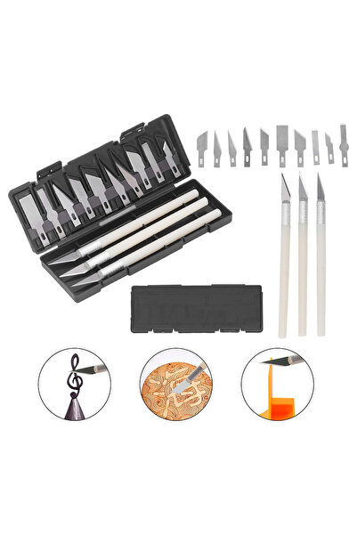 gaman Çantalı 13 Parça Kretuar Bıçağı, Hobi Tasarım Neşter Set Hassas Kesim B...