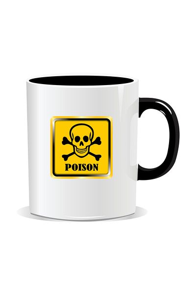 OEM Cana personalizata cu mesaj amuzant, Poison - Interior negru