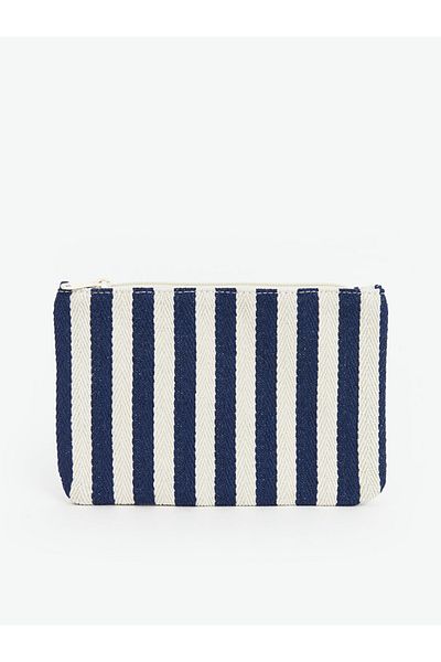 LC Waikiki Women's Cotton Fabric Wallet with Stylish and Modern Striped Design (21X14X1 cm)