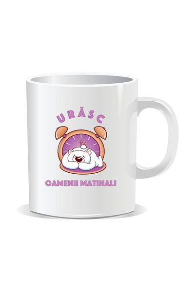 OEM Personalized mug with funny message, I hate morning people - White interior