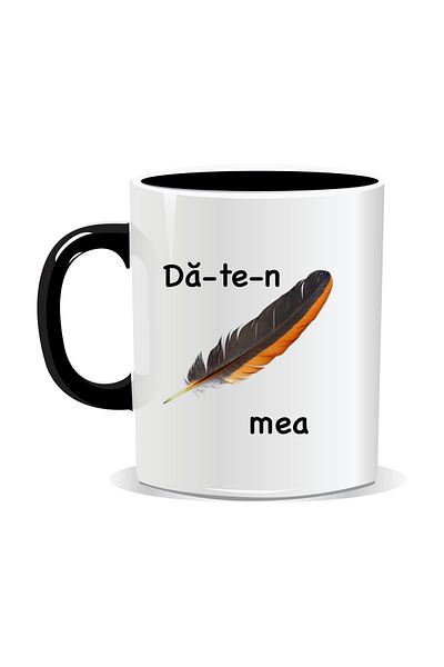 OEM Cana personalizata cu mesaj amuzant, Da-te-n pana mea - Interior negru