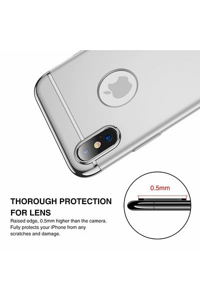 OEM Carcasă Apple iPhone X, 3 în 1 argintie