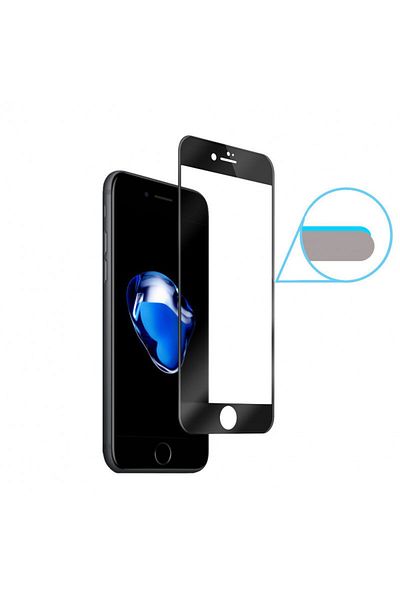 OEM Folie de sticlă Apple iPhone 6/6S, margini colorate negre