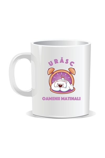 OEM Personalized mug with funny message, I hate morning people - White interior