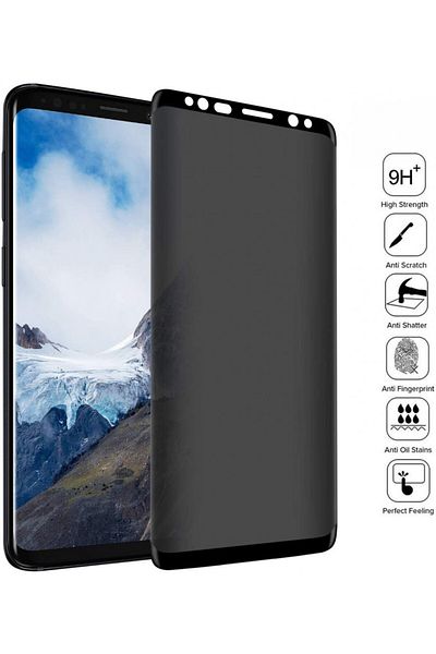 Privacy Samsung Galaxy S8 Plus Magnetic Case with Tempered Glass Back and Privacy Screen Protector, Perfect
