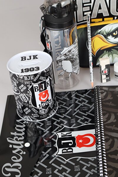 Beşiktaş YENİ SEZON LİSANSLI KARTAL/EAGLE OKUL,TERMOSLU BESLENME VE KALEM ÇANTASI İLE FULL KIRTASİYE OKUL SET