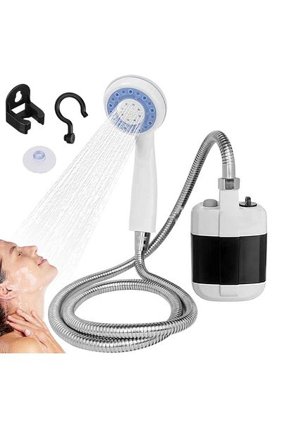 Generic Portable electric shower for camping, 2200mAh, ABS, blue