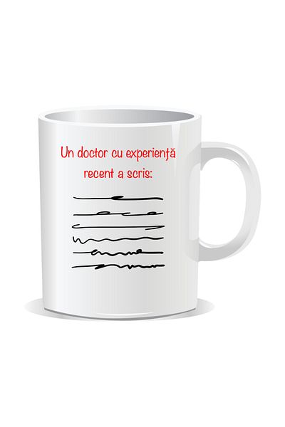 OEM Personalized mug with funny message, A recently experienced doctor wrote - White interior