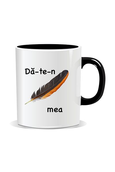 OEM Cana personalizata cu mesaj amuzant, Da-te-n pana mea - Interior negru