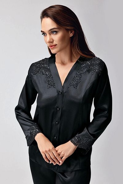 Skygo Freshness 9950-pt satin lace detail pajama set