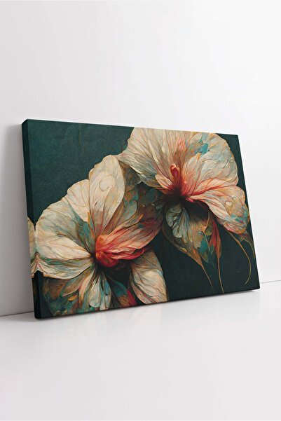 KOSS Dijital Tablou pe pânză cu flori albe, pictură modernă, pictură decorati...