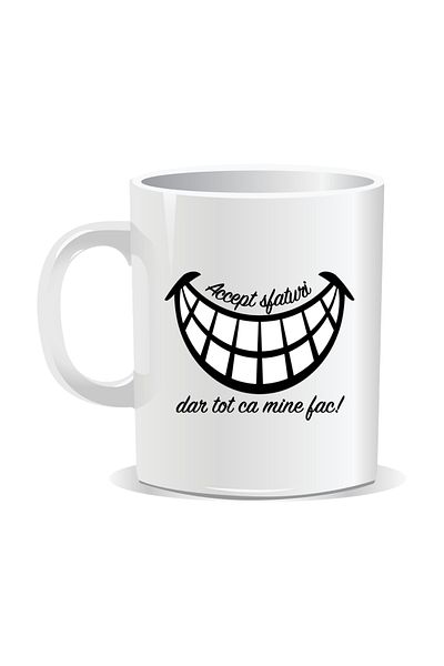 OEM Personalized mug with funny message, I accept advice but I still do it my way - White interior