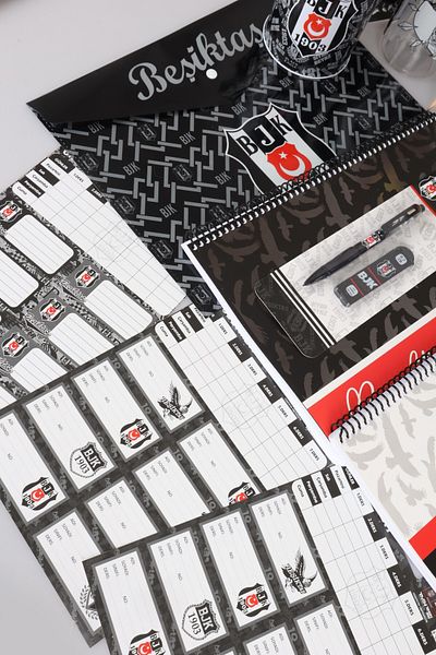 Beşiktaş New Season Licensed Eagle/Eagle School, Full Stationery School Set with Thermos Lunch and Pencil Bag
