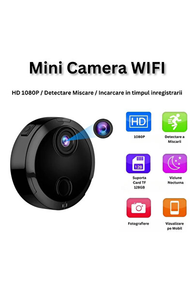 Spionescu Mini cameră spion, HDQ15, rotație 360°, unghi de vizualizare 150°, vedere nocturnă, detectare mișcare