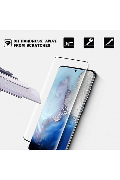 OEM Folie de sticlă pentru Samsung Galaxy S20 Ultra, cu margini colorate, neagră