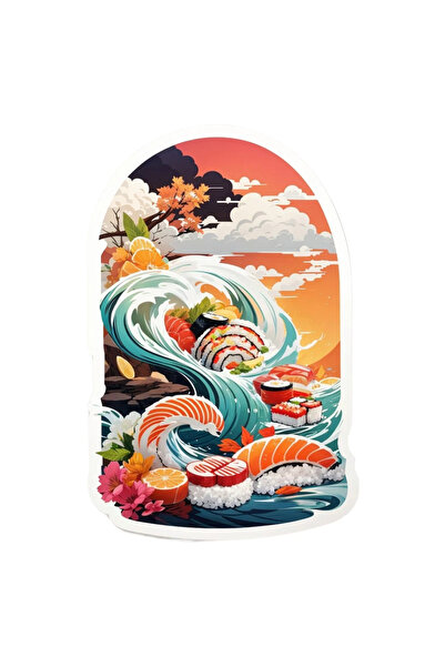 INOVATIX Set de 8 bucăți, stickere asortate pentru sushi, INOVATIX®. 6 cm