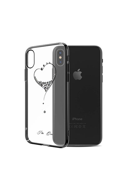 BLACK Carcasă Kingxbar pentru Apple iPhone X cu design de cristale Swarovski - Negru