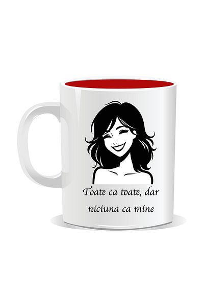 OEM Personalized mug with funny message, All like all but none like me - Red interior