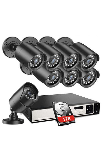 Spionescu Indoor and outdoor video surveillance kit 8 channels, 5 MP, 8 CCTV cameras