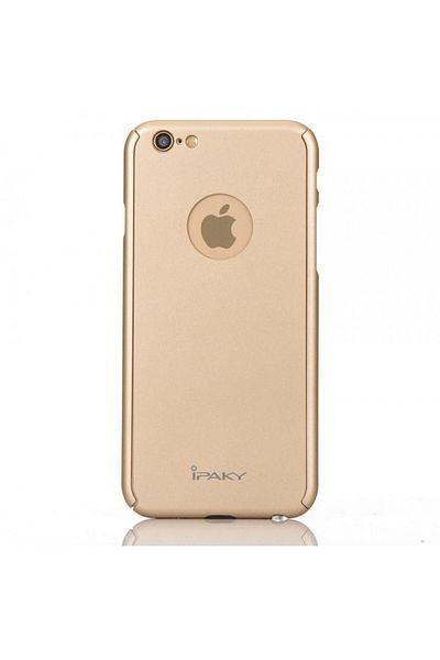 OEM Husă Apple iPhone 6/6S, FullBody iPaky Gold, acoperire completă la 360 de grade cu folie de protecție din sticlă gratuită