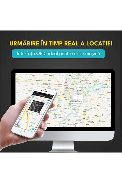 Spionescu Mini GPS tracker 4G OBD, D9, remote control, route history, anti-theft, 5 m accuracy